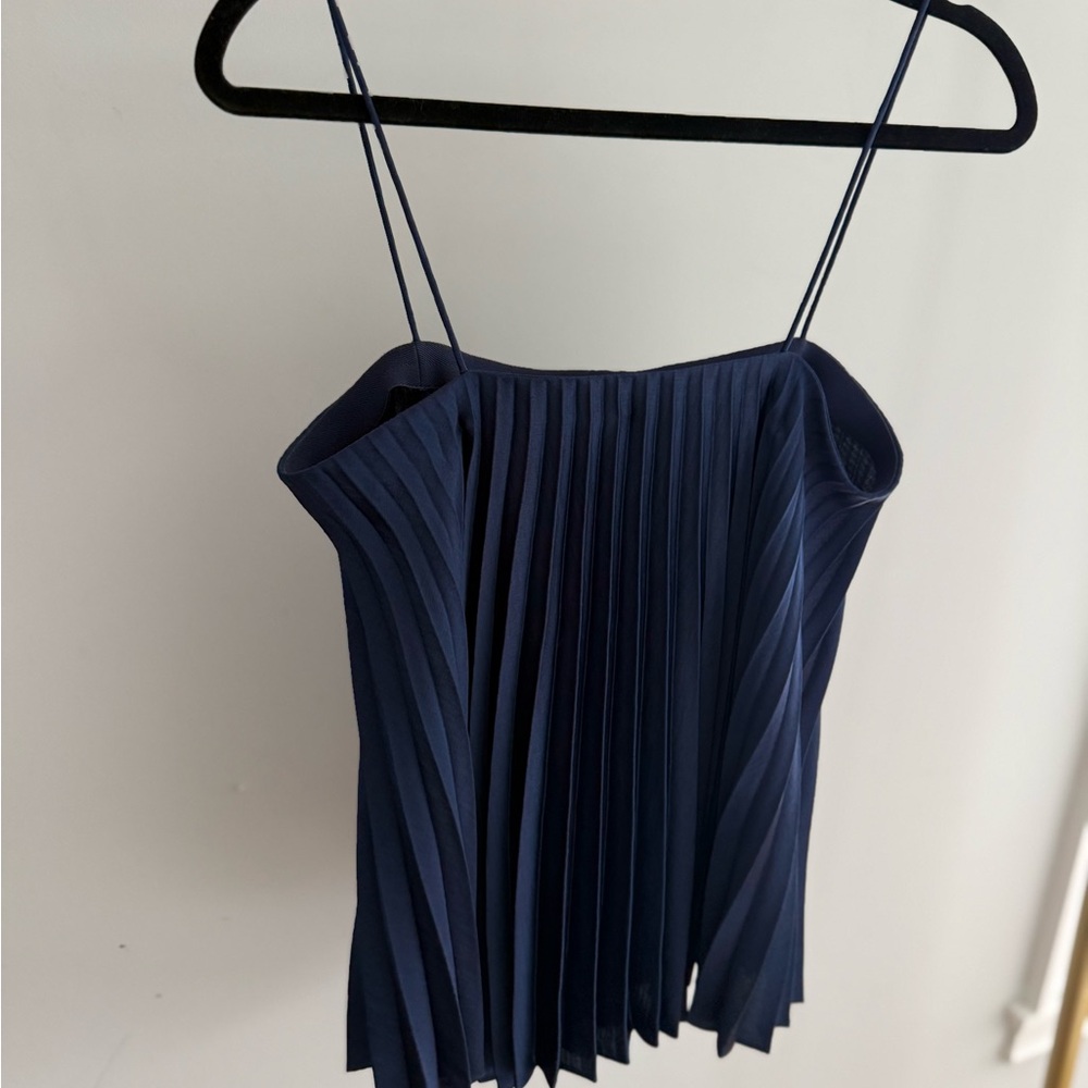 Vince Deep Blue Pleated Camisole